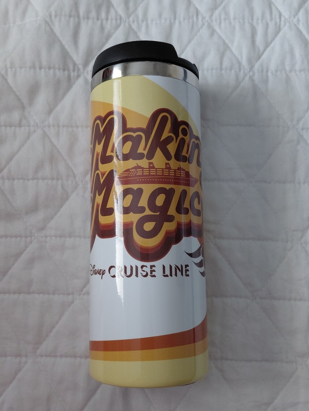 Disney Magic DCL 'Makin Magic' White & Yellow Travel Tumbler